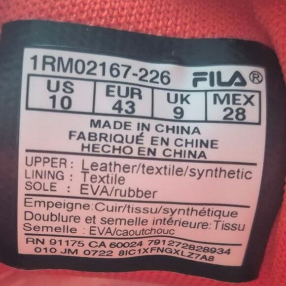 FILA "RapidRide" Running Shoes Mens Size 10 - Picture 10 of 12